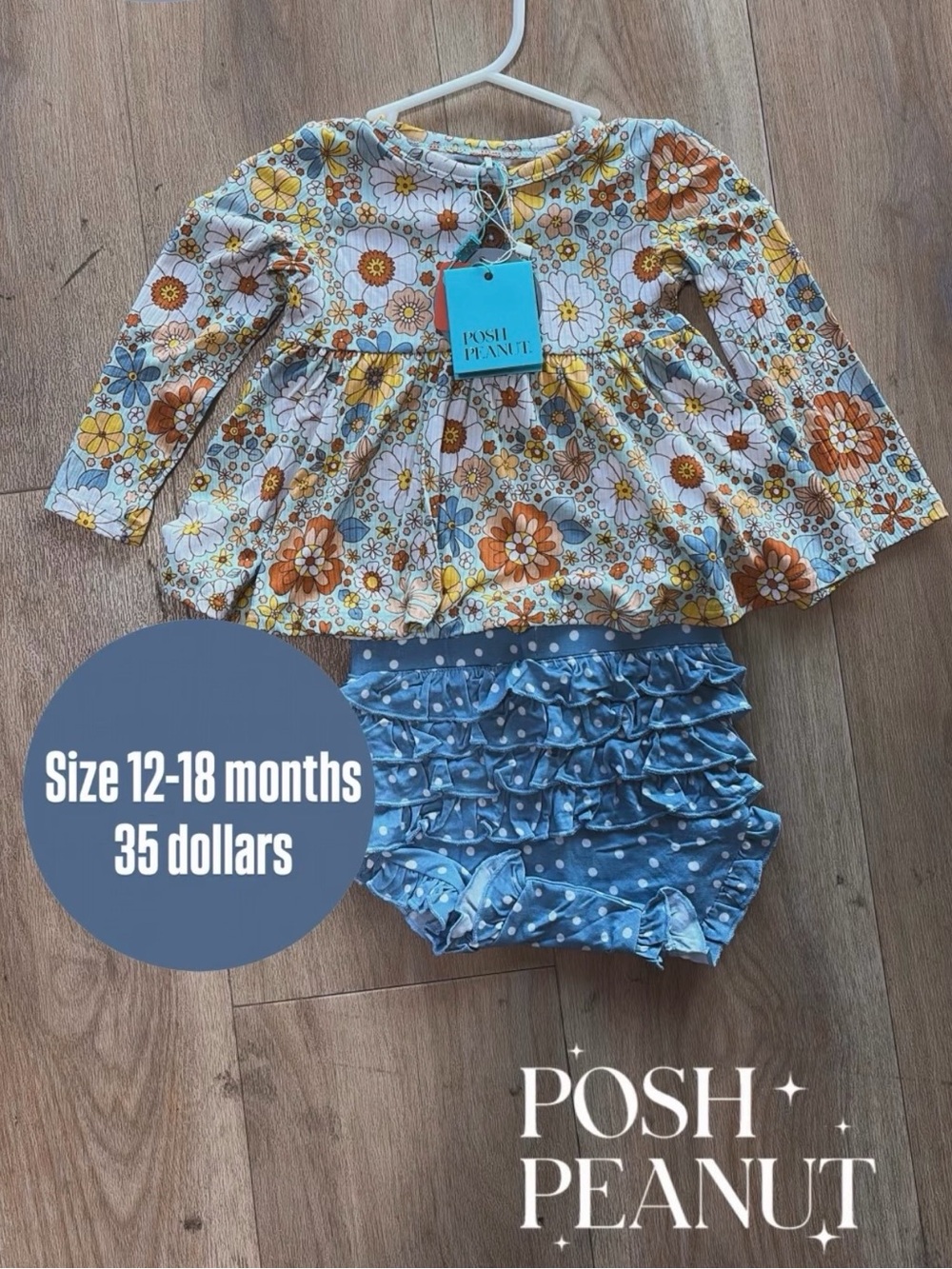 New Posh Peanut Ruffled Bummie Set